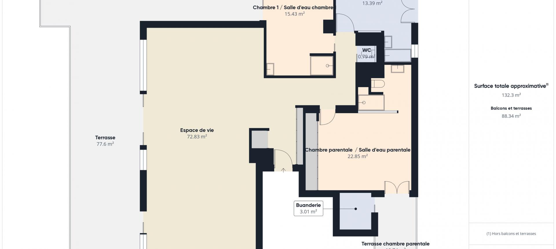 Appartement F4 de standing à vendre à Ajaccio - Aspretto