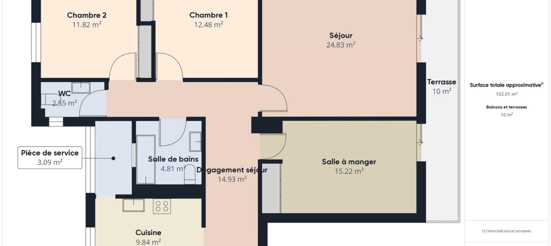 Appartement F4 à vendre à Ajaccio - Les Cyclamens